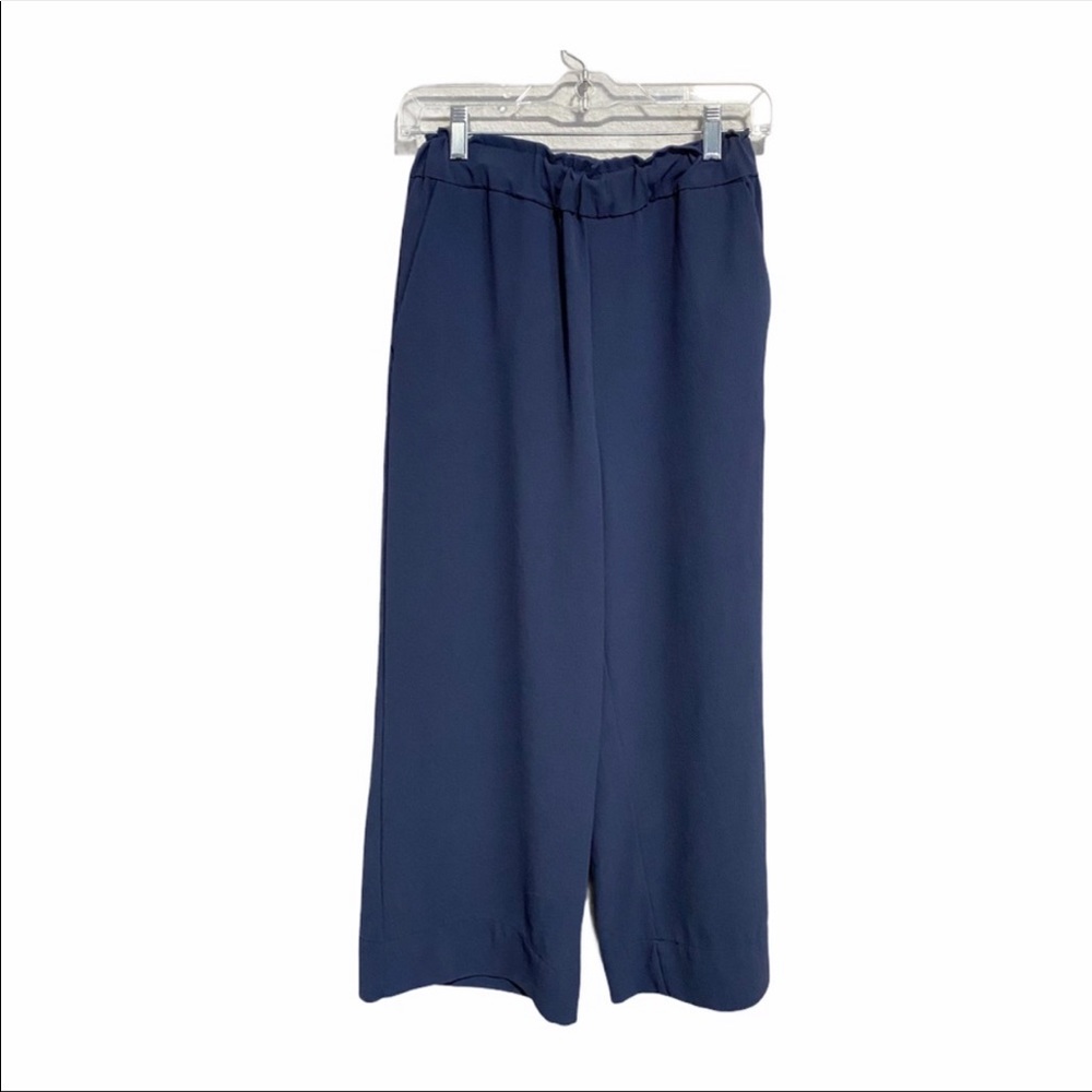 H&M Navy Wide Leg Gauze Pants